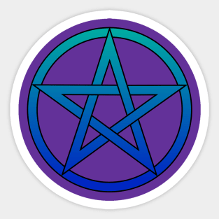 Pentagram Teal to Blue ombre Sticker